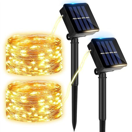 Lot de 2 Guirlande Solaire Exterieur Jardin