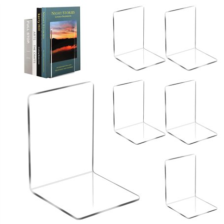 Auauraintt Lot de 6 Serre Livres en Acrylique Transparent