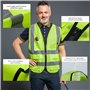 Gilet de sécurité réfléchissant haute visibilité avec poches zippées sur le devant - Conforme aux normes ANSI/ISEA