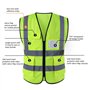 Gilet de sécurité réfléchissant haute visibilité avec poches zippées sur le devant - Conforme aux normes ANSI/ISEA