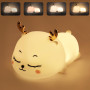 Foydream Veilleuse Bébé, Lampe de Chevet Silicone, Veilleuse Enfant Rechargeable avec 4 Modes D'éclairage Pour Enfants Adulte Ch