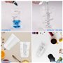 Zosenyer 50 pièces Transparent Doseur avec Gradué, 240ml Gobelet Doseur en Résine époxy en 50 Bâtonnets de Mélange Liquide, pour