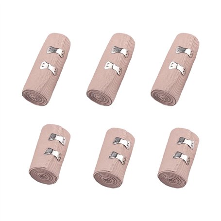 Strehknewen 6 bandes élastiques de compression avec clips métalliques – Bandages médicaux de fixation pour genoux
