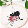 MINGHAM Lot de 4 kits de broderie motif chat avec motifs et instructions pour débutants kits de point de croix pour adultes, fil