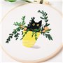 MINGHAM Lot de 4 kits de broderie motif chat avec motifs et instructions pour débutants kits de point de croix pour adultes, fil