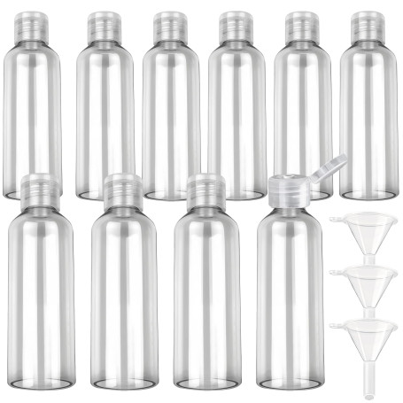 GAOMESIA 10 Pièces Flacons de Voyage 100ml avec 3 Entonnoirs