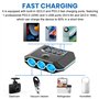 Sporgo Chargeur de voiture Répartiteur allume-cigare : 120 W Prise allume-cigare 12 V, adaptateur 7 en 1 avec 3 prises et 4 port
