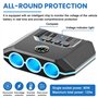 Sporgo Chargeur de voiture Répartiteur allume-cigare : 120 W Prise allume-cigare 12 V, adaptateur 7 en 1 avec 3 prises et 4 port