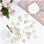 EUIEUT 100PCS Embellissements en Bois Naturel pour Scrapbooking - Embellissements Bois Mixte Tranches Animaux et Fleurs - DIY po