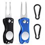 YYWEi 2Pcs Golf Divot Tool Fourchette de Golf Réparation Pliable Golf Divot Outil de Réparation Réparation Verte avec Marqueur D