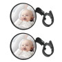 2 PCS Miroir Voiture Bébé, Retroviseur Voiture Bebe, Miroir Bébé 360° Rotation Réglable, Polyvalent Rétroviseurs Vélo Nylon HD p