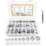 VIGRUE Lot de 840 écrous hexagonaux DIN 934 en acier inoxydable avec rondelles plates M2 M2