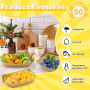 Huucozn 50 Pièces Barquettes en Carton Kraft Plateaux Alimentaires Jetables en Carton Kraft Barquette Frite Bols à Frites en Car