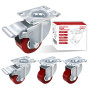 Lot de 4 roulettes industrielles de 50 mm pour charges lourdes