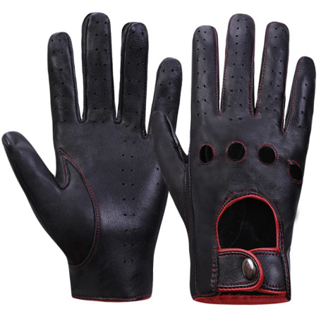 MGGM collection Gants de conduite en cuir à écran tactile pour hommes non doublés
