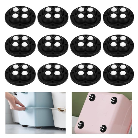 EUIEUT 12 Pcs Roulette Meuble à 4 Billes