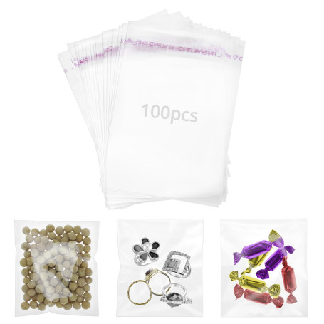 QWORK® 100 pièces 7 * 10 cm sacs en cellophane