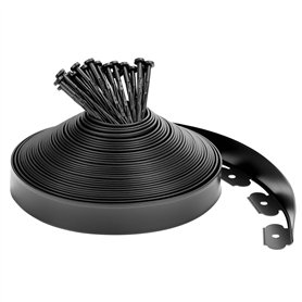 QWORK® Bordure de pelouse de Jardin Flexible de 20 m avec 100 piquets Robustes