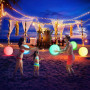 Afufu 1 Pièces Boule LED Gonflable 40 cm avec Télécommande & Pompe, Jouets de Piscine, Ballon de Plage Gonflable, Balle Flottant
