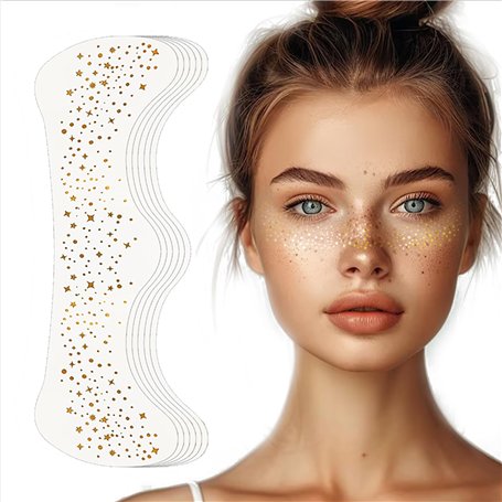 AOOTUERL Lot de 6 tatouages à paillettes dorées