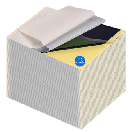 Lot de 110 feuilles de papier transfert pour tatouage - Papier de transfert pour tatouage - Design 4 couches - Papier transfert