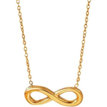 XFSRG Collier Infini Femme Acier Inoxydable Plaqué Or Élégant Collier Ras de Cou Cadeau Pour Femmes