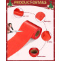 Ruban Satin Rouge, Ruban Rouge pour Emballage Cadeau, 10cm x 22m Ruban Satin Large pour Cadeau Emballage Cérémonie Mariage Noël 