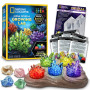 NATIONAL GEOGRAPHIC Mega Kit de Culture de Cristaux pour Enfants – Faites Pousser 6 Cristaux avec Support Lumineux