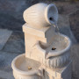 Teamson Home Fontaine Solaire 4 Niveaux Cascade exterieure LED ecologique sans Fil Balcon Patio Aspect Pierre Naturelle