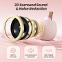 GlasFlength Machine de Karaoké, Karaoke Enfant avec 2 Micros sans Fil Enceinte Karaoke avec Magique Voix Change et LED Lumière Q