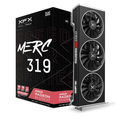 XFX Speedster MERC319 Radeon RX 6750XT Black Gaming Carte Graphique avec 12GB GDDR6 HDMI 3xDP