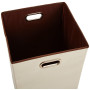 Amazon Basics Rectangulaire Panier à linge pliable, Blanc,marron