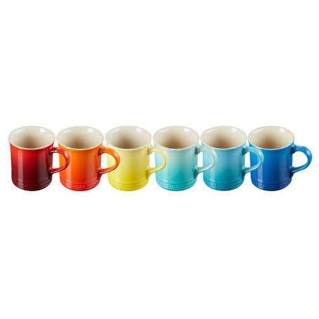 LE CREUSET Lot de 6 grandes tasses à cappuccino en grès