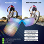 Polars Design, Lunettes de soleil de sport polarisées pour homme et femme - Légères - Protection UV - Monture TR90 - Anti-reflet