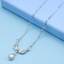 Inilbran Collier Ras De Cou En Pierre De Lune De Style Bohème Collier Argenté Pendentif Aile D'ange Collier Chaîne Goutte D'eau 