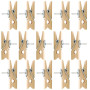 Netspower Pinces à Clipser Piquets en Bois avec épingles, 50 pièces Pinces à Bois pour Cartes Notes Photos École Bureau Artisana