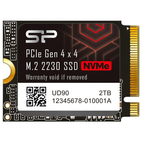 Silicon Power SU02KGBP44UD9007MM Disque SSD UD90 2230 NVMe 4.0 Gen4 PCIe M.2 R/W jusqu'à 5 000/3 200 Mo/s Compatible avec Steam