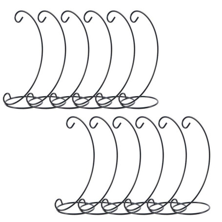 Lot de 12 supports de décoration en fer noir à suspendre pour boules de Noël