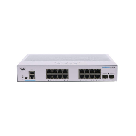 Cisco Business CBS350-16T-2G Commutateur géré | 16 Ports GE | 2 x 1G SFP | Protection à Vie limitée (CBS350-16T-2G)