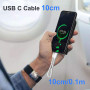 10cm Câble USB C Court, [Lot de 5] Câble USB A vers USB Type C 3A Charge Rapide Cable USB C Android Auto pour Samsung Galaxy A12