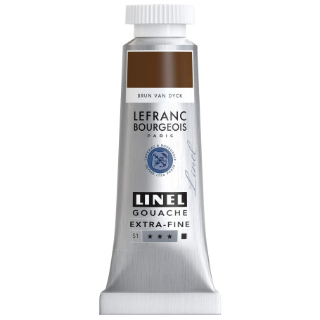 Lefranc Bourgeois Linel Gouache Extra-Fine Tube 14ml Brun Van Dyck Maroon Série 1