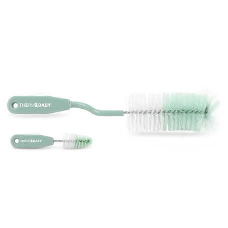 THERMOBABY - Goupillon Rotatif pour Biberons + Goupillon Tétines - Nettoyage Facile et Efficace - Prise en Main Confortable - Ve