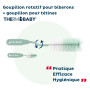 THERMOBABY - Goupillon Rotatif pour Biberons + Goupillon Tétines - Nettoyage Facile et Efficace - Prise en Main Confortable - Ve