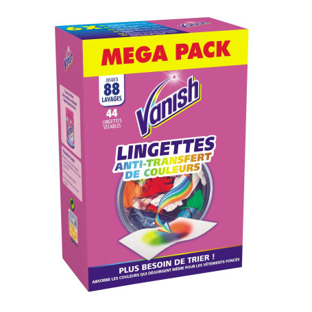 Vanish Lingettes Anti Décoloration Sécables - jusqu'à 88 lavages