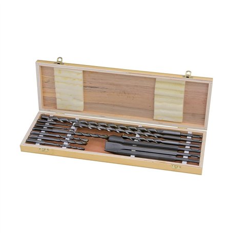 12 Pièces pour marteau perforateur SDS PLUS- 9 forets béton -1 ciseau maçon -1 broche de maçon -1 gouge à rainurer