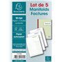 Exacompta - Réf. 13279SE - Lot de 5 manifolds FACTURES - sous film - 50 feuillets numérotés et autocopiants - triplicatas (1 ori