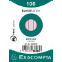Exacompta - Réf. 38085SB - Paquet de 100 fiches bristol lignées non perforées - sous film - compatibles avec imprimante jet d'en