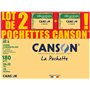 CANSON C à Grain - Lot 2 pochettes 12 feuilles de papier dessin blanc 24x32 180g/m²