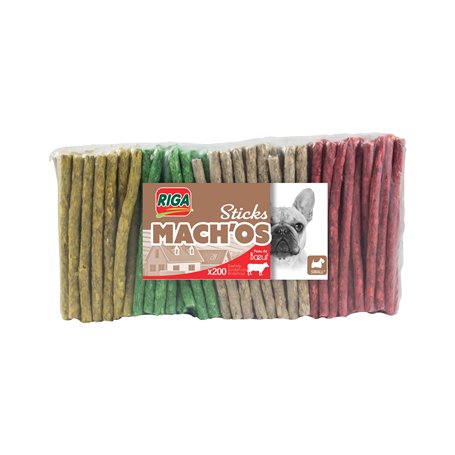 RIGA - Mach'os - Bâtonnet Aggloméré - Friandise Chien - Peau De Buffle - Riche en Protéines - Hygiène Buccale - Mastication Et R