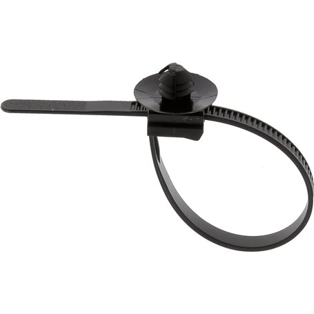 Restagraf - Lanière Plastique 140 x 5 mm à Ancrage - Collier de Serrage Automobile pour Trou Rond de 6